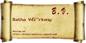 Batha Várkony névjegykártya